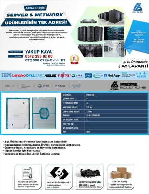 2,EL CPU SERVER 8160 PLATINUM 24CORE 48T 2,10GHz-3,70GHz 33MB ÖN,BELLEK FCLGA3647 - 2