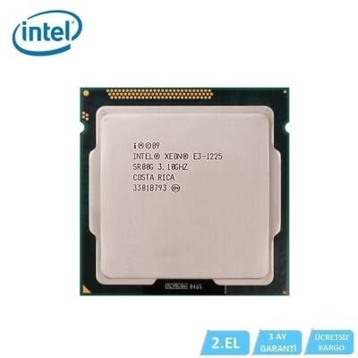 2.El Cpu Server E3-1225 3.10 Ghz 4 Core 4T 6Mb Cache Lga1155 Fansız Tray - 1