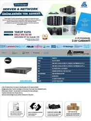 2.EL DELL R710 Xeon X5675 2X CPU 64 GB DDR3 3X 900GB 2,5 inç SAS 10K 2.EL DELL SERVER 8 X 2,5 HDD 870WX2 POWER - 2