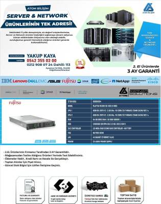 2.EL FUJITSU RX300 S8 XEON E5-2670 V2 2X CPU 64 GB DDR3 2X 900GB 2,5 inç 10K SAS LSI MEGARAID 512MB 2X 450W POWER - 2