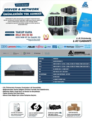 2,EL HUAWEİ RH2288H V3 E5-2650 V3 X 2 CPU 4X16GB 2133P 64GB DDR4 RAM HDD YOK 8X2,5 BY LSI3108 SAS RAİD CARR+BATTERY 2X750W POWER - 2