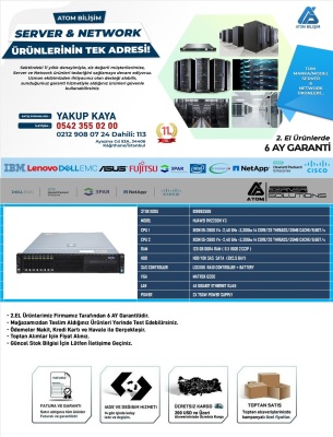 2,EL HUAWEİ RH2288H V3 E5-2680 V4 X 2 CPU 8X16GB 2133P 128GB DDR4 RAM HDD YOK 8X2,5 BY LSI3108 SAS RAİD CARR+BATTERY 2X750W POWER - 2