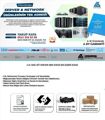 2.EL RAIL KIT IBM X3550 X3650 M4 1U 2U KABİN KIZAK P/N : 00D3963 - 2