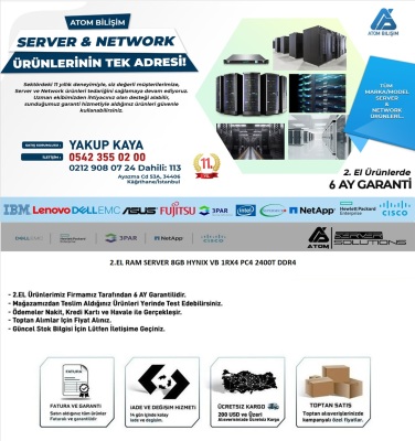 2.EL RAM SERVER 8GB HYNIX 1Rx4 PC4 2400T DDR4 HMA41GR7AFR4N-UH RC1-10 (ECC UDİMM DEĞİLDİR) - 2
