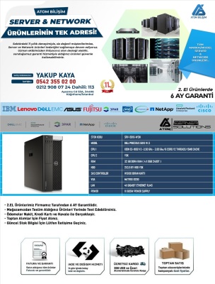 2.EL SERVER DELL PRECIOUS WORK STATION 1X E5-1650 V3 CPU 4X8GB 2400T 32GB DDR4 RAM AMD W5100 EKRTAN KARTI 1X685W POWER SUPPLY - 2