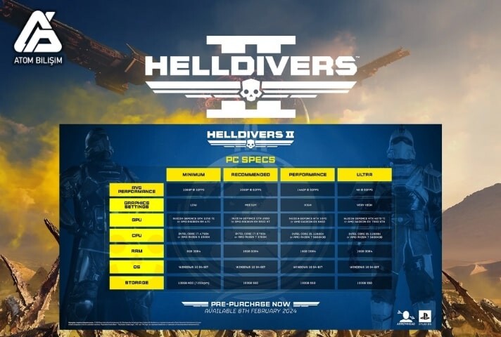 Helldivers 2 Sistem Gereksinimleri Nelerdir?