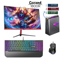 Acemagic i9 11900H 16GB 512GB NVMe Intel UHD Grafik Kartı 23.6 inç FHD 165Hz Curved WIN11 Mini PC - 1