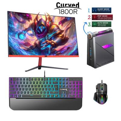 Acemagic i9 11900H 16GB 512GB NVMe Intel UHD Grafik Kartı 23.6 inç FHD 165Hz Curved WIN11 Mini PC - 1
