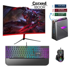 Acemagic i9 11900H 16GB 512GB Nvme Intel UHD Grafik Kartı 23.6 inç FHD 75Hz Curved WIN11 Mini PC - 1