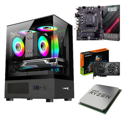 AMD Ryzen 5 5500 - Gigabyte RTX 5060 - A520M - 16GB RAM - 512GB M.2 NVMe SSD OEM Paket - 1