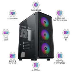 AMD Ryzen 5 5600 - Gigabyte RTX 5060 - Gigabyte A520M - 16GB RAM - 512GB M.2 NVMe SSD OEM Paket - Turbox