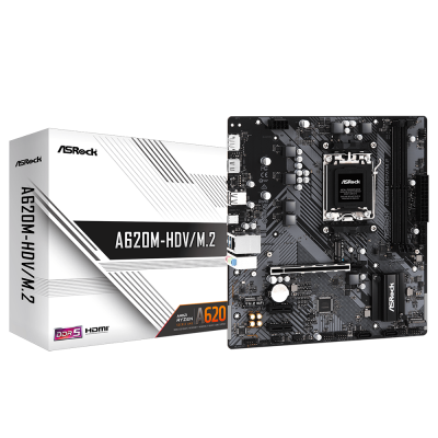 Asrock A620M-HDV/M.2 Sata,M2 DDR5 6400Mhz Usb 3.2 Hdmi Dp Ses G.Lan AM5 mATX Anakart - 1