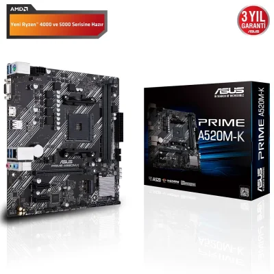 Asus Prime A520M-K mATX M.2 DDR4 AM4 Anakart - 1