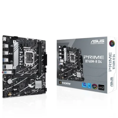 Asus Prime B760M-R D4 DDR4 5333mhz (OC) RGB M.2 1700p mATX Anakart - 1