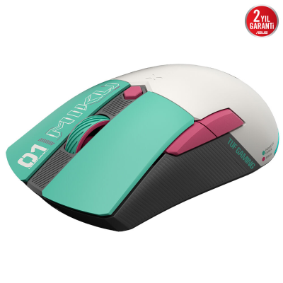 Asus TUF Gaming Mini Hatsune Miku Edition Şarjlı Optik Kablolu/Kablosuz Oyuncu Mouse - 3