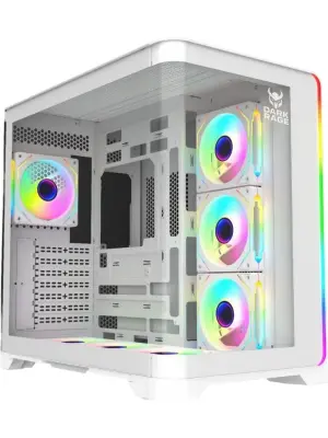 Dark Rage 7x12cm Fan RGB Kumandalı Beyaz Kasa 750w 80+ PSU - 1