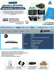 2.EL Dell R330 XEON E3 E3-1270 V5 32GB 2RX4 2133P ECC UDİM DDR4 RAM 2 X 6TB SAS 3.5 İNC 12G HDD 4X3,5 HDD BY 350W ÇİFT POWER Server (2.EL) - 2