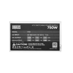 Dragos PowerMax 750W 80+ Plus 12CM Fanlı Beyaz Güç Kaynağı PSU - 4