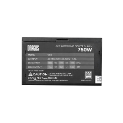 Dragos PowerMax 750W 80+ Plus 12CM Fanlı Siyah Güç Kaynağı PSU - 4