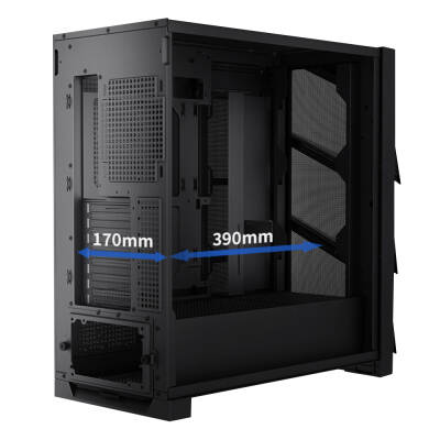 Dragos Air 4x ARGB USB 3.0 + Type C PSU Yok ATX Mid Tower Gaming Bilgisayar Kasası Siyah - 5