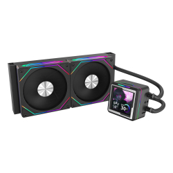 Dragos AquaForge 240 Intel-AMD 240MM LCD Ekranlı ARGB Siyah Sıvı Soğutucu - 2