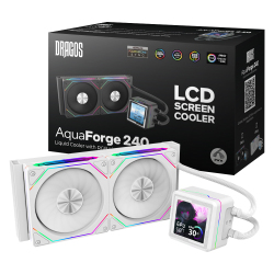 Dragos AquaForge 240 Intel-AMD 240MM LCD Ekranlı ARGB Beyaz Sıvı Soğutucu - 1