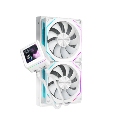 Dragos AquaForge 240 Intel-AMD 240MM LCD Ekranlı ARGB Beyaz Sıvı Soğutucu - 3