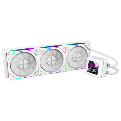 Dragos AquaForge 360 Intel-AMD 360MM LCD Ekranlı ARGB Beyaz Sıvı Soğutucu - 2