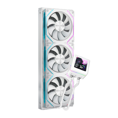 Dragos AquaForge 360 Intel-AMD 360MM LCD Ekranlı ARGB Beyaz Sıvı Soğutucu - 3