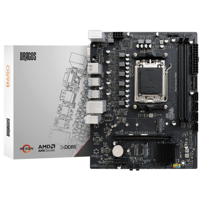 Dragos B650 D5 AM5 DDR5 6000MHz,1x PCIe 4.0 M.2, SATA, USB 3.2, HDMI, DP, 2.5G 3x ARGB mATX Anakart - 1