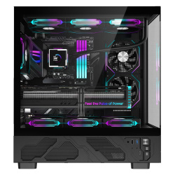 Dragos Basalt Pro V2 Siyah Temp. Display 6x ARGB USB 3.0 TypeC Psu Yok mATX Gaming Bilgisayar Kasası - Dragos (1)