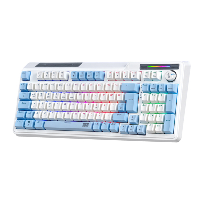 Dragos ColorPulse Mavi Beyaz Red Switch Hotswap Şarjlı USB Wireless Bluetooth Full RGB Mekanik Oyuncu Klavyesi - 2
