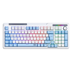 Dragos ColorPulse Mavi Beyaz Red Switch Hotswap Şarjlı USB Wireless Bluetooth Full RGB Mekanik Oyuncu Klavyesi - Dragos