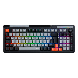 Dragos ColorPulse Siyah Gri Red Switch Hotswap Şarjlı USB Wireless Bluetooth Full RGB Oyuncu Mekanik Klavyesi - Dragos
