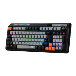 Dragos ColorPulse Siyah Gri Red Switch Hotswap Şarjlı USB Wireless Bluetooth Full RGB Oyuncu Mekanik Klavyesi - Dragos (1)
