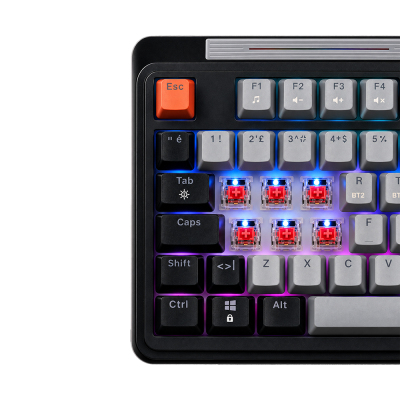Dragos ColorPulse Siyah Gri Red Switch Hotswap Şarjlı USB Wireless Bluetooth Full RGB Oyuncu Mekanik Klavyesi - 4