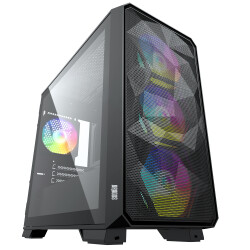 Dragos Diamond 4x ARGB Fan USB 3.0 600W 80+ Plus Mesh Tempered Glass mATX Oyuncu Bilgisayar Kasası - 4