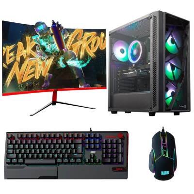 Dragos DRx2850 Ryzen 5 5500 16GB 512GB NVM SSD 6GB GTX1660 SUPER 23.6 inç 165Hz Curved Oyun Hazır Sistem - 1