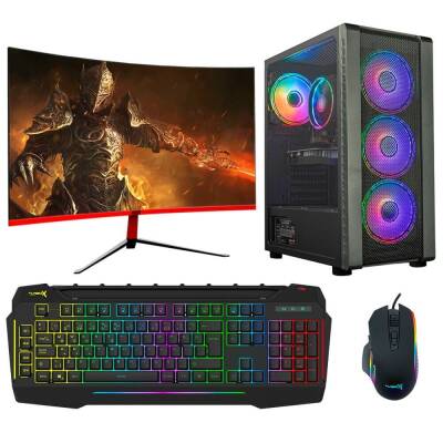 Dragos DRx3889 i5 10400F 16GB Ram 512GB M.2 NVMe SSD 6GB GTX1660Ti 27 inç 165Hz Curved Oyun Hazır Sistem - 1