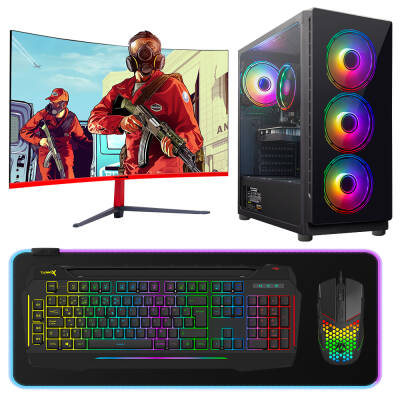 Turbox Tx4012 Ryzen 5 5500 16GB Ram 512GB M.2 NVMe 4GB RX550 23.6 Curved Oyun Hazır Sistem - 1