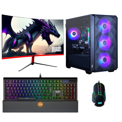 Dragos DRx5218 i5 12400F 32GB Ram 512GB M.2 NVMe SSD 8GB RTX4060 Ekran Kartı 27 İnç 165Hz Curved Monitör Masaüstü Oyun Hazır Sistem - 1