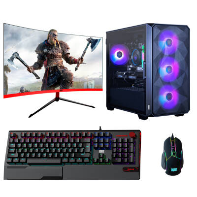 Dragos DRx5283 i5 11400F 16GB Ram 512GB M.2 NVMe SSD 4GB GTX1050Ti 27 inç 165Hz Curved Oyun Hazır Sistem - 1