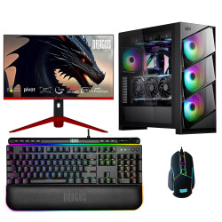 Dragos DRx5928 i7 13700K 64GB DDR5 Ram 1TB M.2 NVMe SSD 24GB RTX4090 27 İnç 240Hz Curved Masaüstü Oyun Hazır Sistem - 1