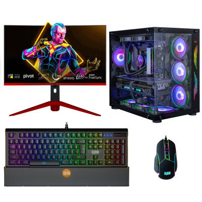 Dragos DRx6129 Ryzen 7 5700X 16GB Ram 1TB M.2 NVMe SSD 8GB RTX4060 27 İnç 240Hz Curved Monitör Oyun Hazır Sistem - 1