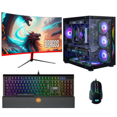 Dragos DRx6133 Ryzen 7 5700X 16GB Ram 1TB M.2 NVMe SSD 8GB RTX4060Ti 27 İnç 165Hz Curved Monitör Oyun Hazır Sistem - 1