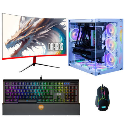 Dragos DRx6145 Ryzen 7 5700X 16GB Ram 1TB M.2 NVMe SSD 8GB RTX4060Ti 27 İnç 165Hz Curved Monitör Oyun Hazır Sistem - 1