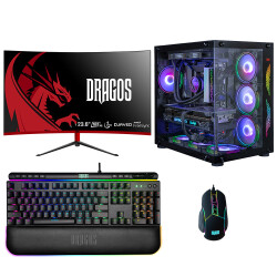 Dragos DRx6158 i7 12700F 32GB Ram 1TB M.2 NVMe SSD 8GB RTX4060Ti 23.6 İnç 165Hz Curved Oyun Hazır Sistem - 1