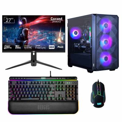 Dragos DRx6296 i7 14700KF 32GB Ram 1TB M.2 NVMe SSD 8GB RTX4060 Ekran Kartı 27 İnç 240Hz Curved Monitör Oyun Hazır Sistem - 1