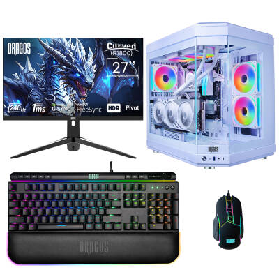 Dragos DRx6643 i9 14900KF 32GB DDR5 Ram 2TB NVMe 4.0 SSD 12GB RTX4070Ti Ekran Kartı 27 İnç 240Hz Curved Monitör Oyun Hazır Sistem - 1