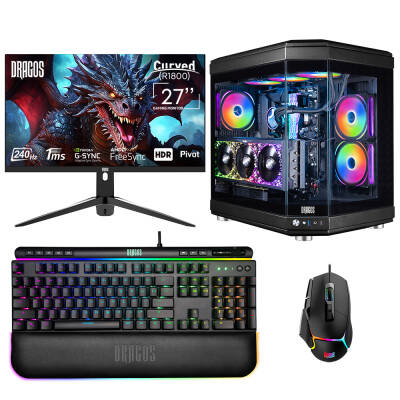 Dragos DRx6715 i7 14700KF 32GB DDR5 Ram 2TB NVMe 4.0 SSD 16GB RTX4080 Super 27 İnç 240Hz Curved Monitör Oyun Hazır Sistem - 1